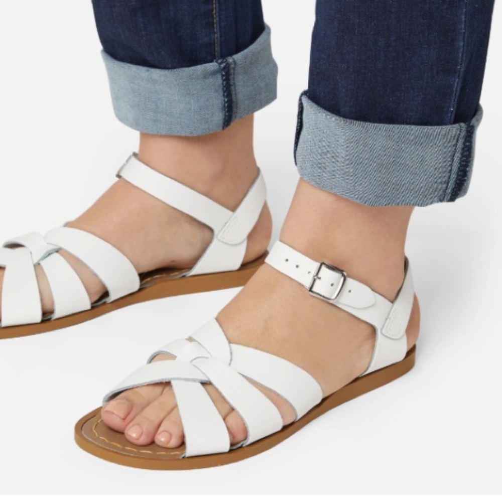 Saltwater Sandals White Leather size 10